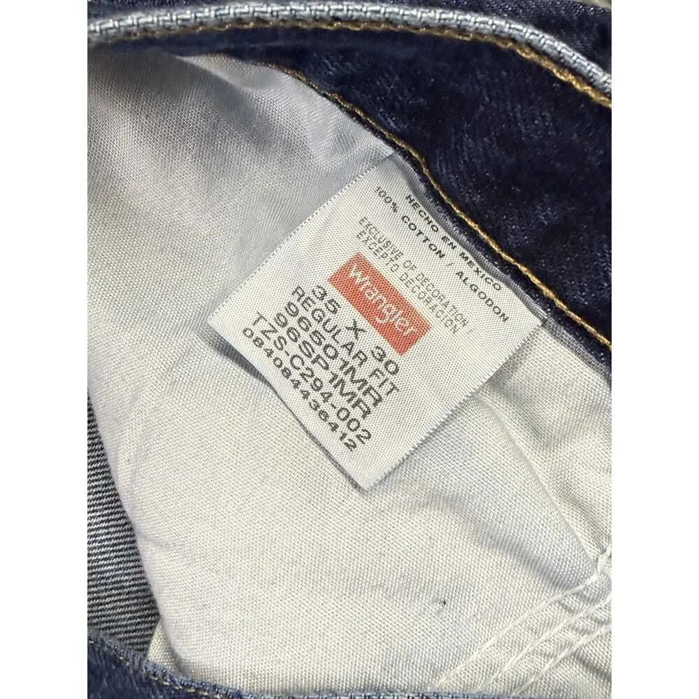 Wrangler Jeans Mens 35x30 Denim Straight Leg 96501MR